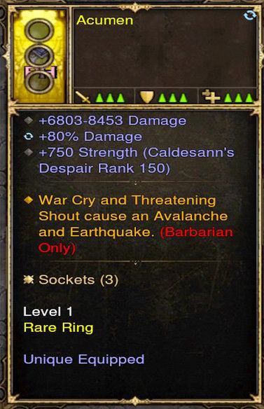 Warcry, Shout Causes Avalance Barbarian Modded Ring (Unsocketed) Acumen Diablo 3 Mods ROS Seasonal and Non Seasonal Save Mod - Modded Items and Gear - Hacks - Cheats - Trainers for Playstation 4 - Playstation 5 - Nintendo Switch - Xbox One