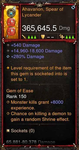 [Primal Ancient] 365k Actual DPS Ahavarion, Spear of Lycander-Diablo 3 Mods - Playstation 4, Xbox One, Nintendo Switch