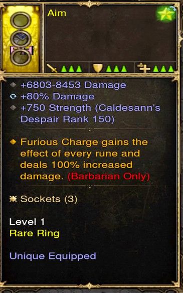 Furious Charge Gains Effect of EVERY Rune Barbarian Modded Ring (Unsocketed) Aim Diablo 3 Mods ROS Seasonal and Non Seasonal Save Mod - Modded Items and Gear - Hacks - Cheats - Trainers for Playstation 4 - Playstation 5 - Nintendo Switch - Xbox One