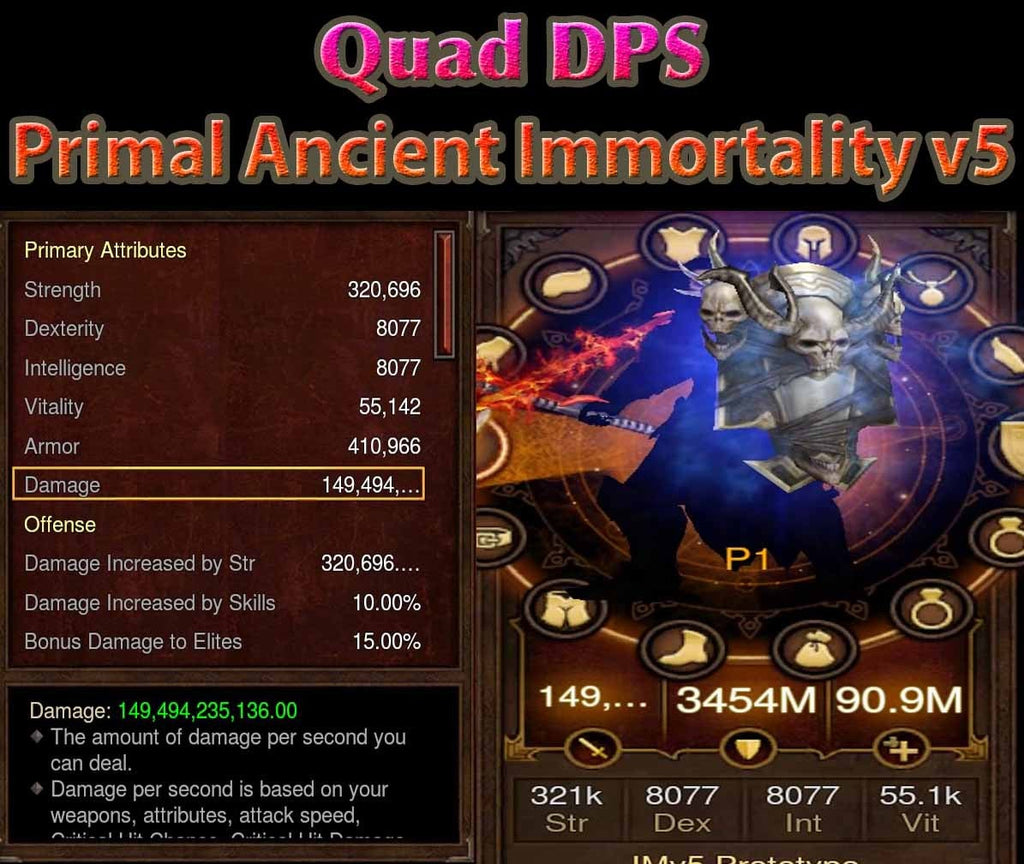 [Primal Ancient] [Quad DPS] Immortality v5 Akkhans Crusader Rift 150 Gate-Diablo 3 Mods - Playstation 4, Xbox One, Nintendo Switch
