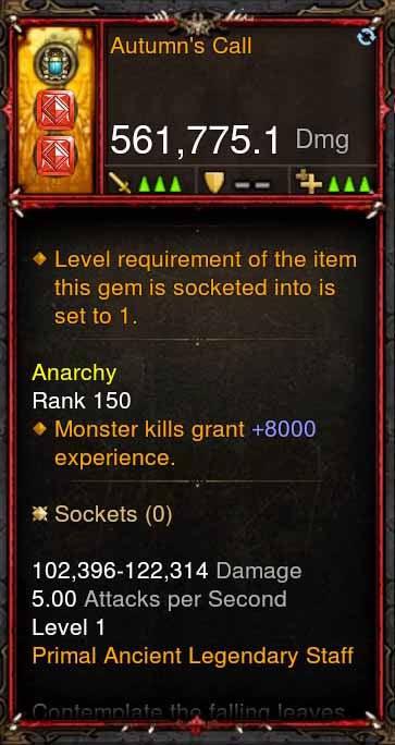 [Primal Ancient] 561k Actual DPS Autumns Call - Diablo 3 Mods Store - Seasonal and non-seasonal - Modded Items and Gear for PlayStation 4, PlayStation 5, Nintendo Switch, and Xbox One