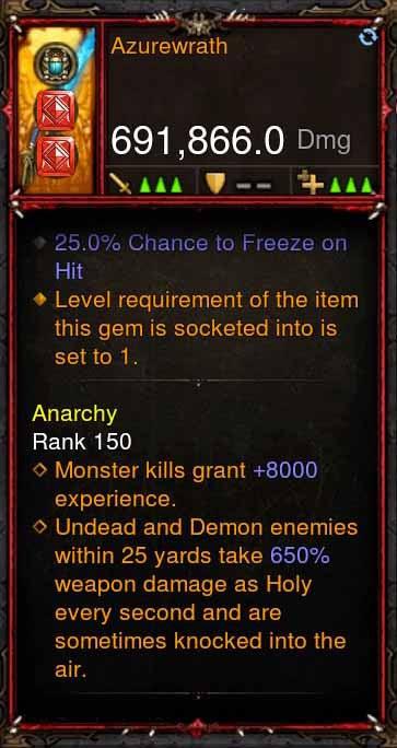 [Primal Ancient] 691k DPS Azurewrath - Diablo 3 Mods Store - Seasonal and non-seasonal - Modded Items and Gear for PlayStation 4, PlayStation 5, Nintendo Switch, and Xbox One