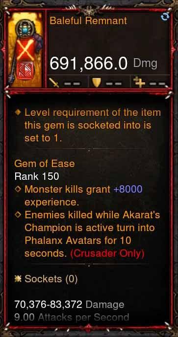 [Primal Ancient] 691k DPS Baleful Remnant - Diablo 3 Mods Store - Seasonal and non-seasonal - Modded Items and Gear for PlayStation 4, PlayStation 5, Nintendo Switch, and Xbox One