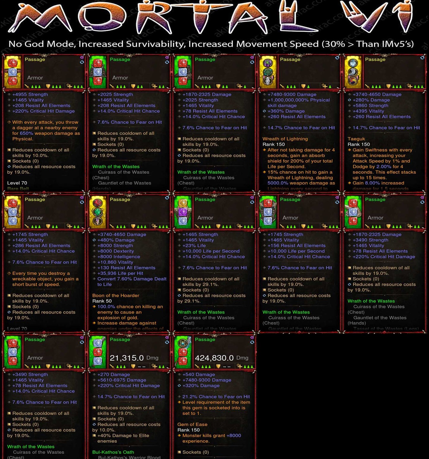 [Primal Ancient] [ Quad DPS] Mortality v1 Passage Super Movement Speed Waste Set Diablo 3 Mods ROS Seasonal and Non Seasonal Save Mod - Modded Items and Gear - Hacks - Cheats - Trainers for Playstation 4 - Playstation 5 - Nintendo Switch - Xbox One