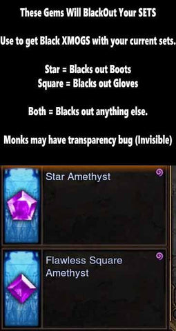 BLACKOUT XMOG Gems (Black out your own sets!)-Diablo 3 Mods - Playstation 4, Xbox One, Nintendo Switch