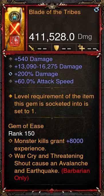 [Primal Ancient] 411k DPS Blade of the Tribes Diablo 3 Mods ROS Seasonal and Non Seasonal Save Mod - Modded Items and Gear - Hacks - Cheats - Trainers for Playstation 4 - Playstation 5 - Nintendo Switch - Xbox One