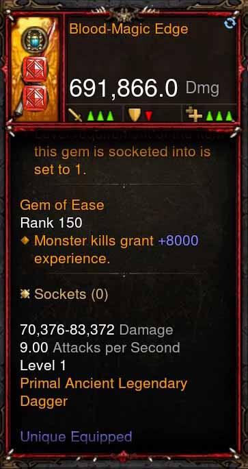 [Primal Ancient] 691k DPS Blood-Magic Edge - Diablo 3 Mods Store - Seasonal and non-seasonal - Modded Items and Gear for PlayStation 4, PlayStation 5, Nintendo Switch, and Xbox One