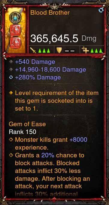 [Primal Ancient] 365k Actual DPS Blood Brother - Diablo 3 Mods Store - Seasonal and non-seasonal - Modded Items and Gear for PlayStation 4, PlayStation 5, Nintendo Switch, and Xbox One