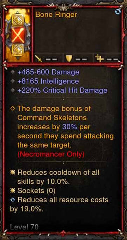 [Primal Ancient] Bone Ringer Necromancer Phylactery-Diablo 3 Mods - Playstation 4, Xbox One, Nintendo Switch