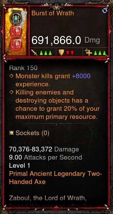 [Primal Ancient] 691k DPS Burst of Wrath - Diablo 3 Mods Store - Seasonal and non-seasonal - Modded Items and Gear for PlayStation 4, PlayStation 5, Nintendo Switch, and Xbox One