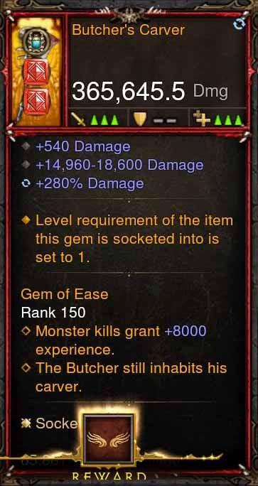 [Primal Ancient] 365k Actual DPS Butchers Carver - Diablo 3 Mods Store - Seasonal and non-seasonal - Modded Items and Gear for PlayStation 4, PlayStation 5, Nintendo Switch, and Xbox One