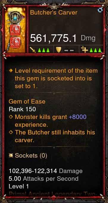 [Primal Ancient] 561k Actual DPS The Butchers Carver - Diablo 3 Mods Store - Seasonal and non-seasonal - Modded Items and Gear for PlayStation 4, PlayStation 5, Nintendo Switch, and Xbox One