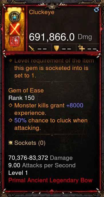 [Primal Ancient] 691k DPS Cluckeye - Diablo 3 Mods Store - Seasonal and non-seasonal - Modded Items and Gear for PlayStation 4, PlayStation 5, Nintendo Switch, and Xbox One