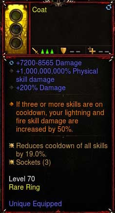 [Primal-Soulshard Infused] 100000000% Ring Coat (Unsocketed) - Diablo 3 Mods Store - Seasonal and non-seasonal - Modded Items and Gear for PlayStation 4, PlayStation 5, Nintendo Switch, and Xbox One