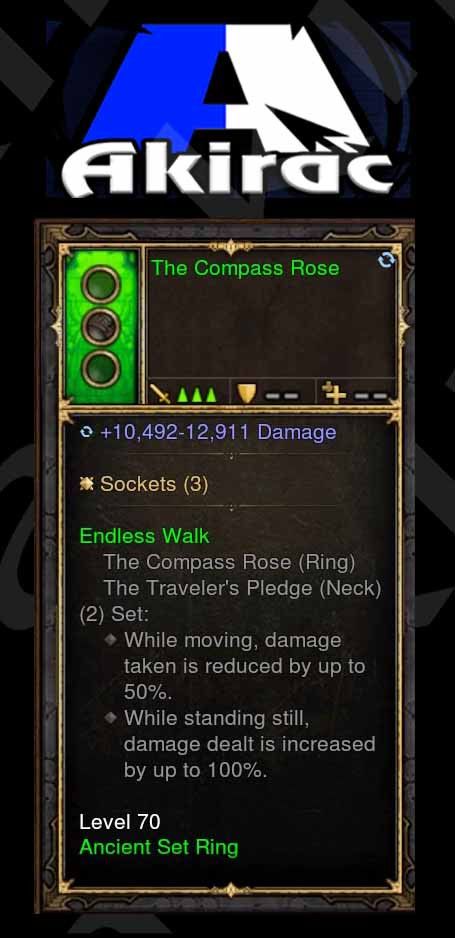 The Compass Rose 10.4k-12.9k Damage (Unsocketed) Modded Ring Diablo 3 Mods ROS Seasonal and Non Seasonal Save Mod - Modded Items and Gear - Hacks - Cheats - Trainers for Playstation 4 - Playstation 5 - Nintendo Switch - Xbox One