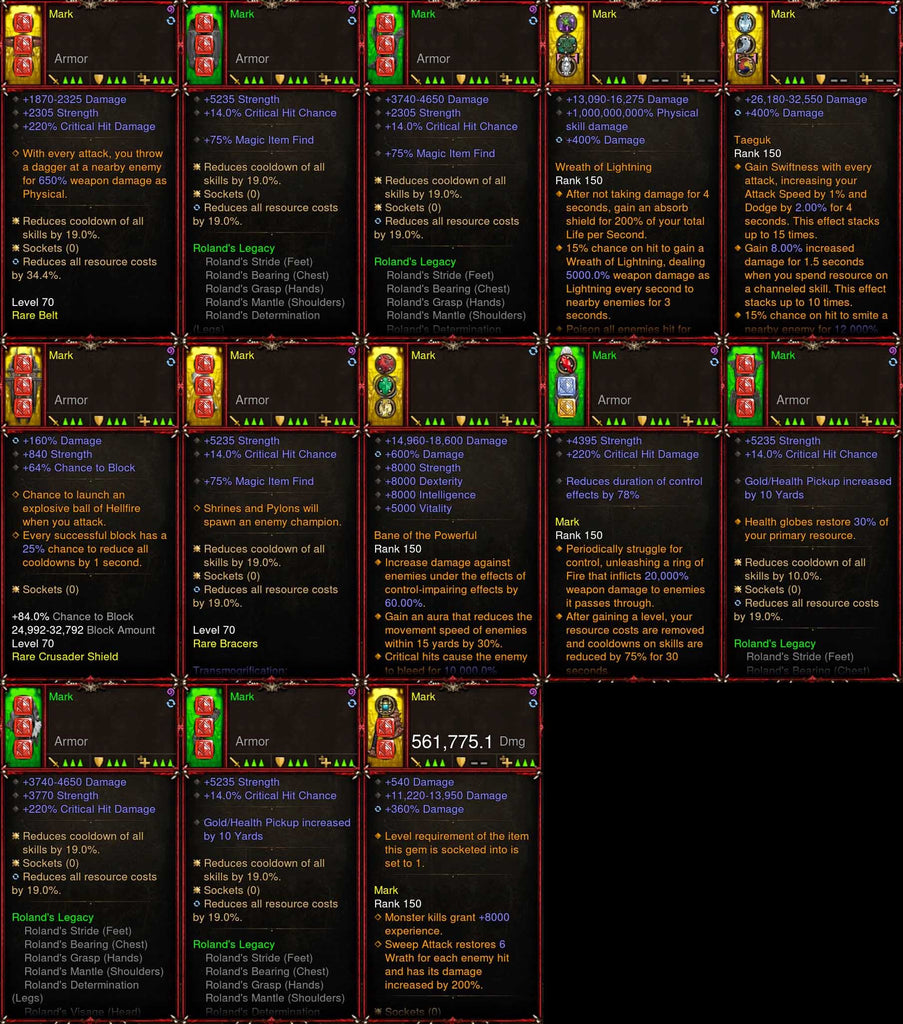 [Primal Ancient] [Quad DPS] Diablo 3 Immortal v5 Crusader Rolands gRift 150 (Magic Find, High CDR, RR) Mark-Modded Sets-Diablo 3 Mods ROS-Akirac Diablo 3 Mods Seasonal and Non Seasonal Save Mod - Modded Items and Sets Hacks - Cheats - Trainer - Editor for Playstation 4-Playstation 5-Nintendo Switch-Xbox One
