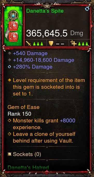 [Primal Ancient] 365k Actual DPS Danettas Spite - Diablo 3 Mods Store - Seasonal and non-seasonal - Modded Items and Gear for PlayStation 4, PlayStation 5, Nintendo Switch, and Xbox One