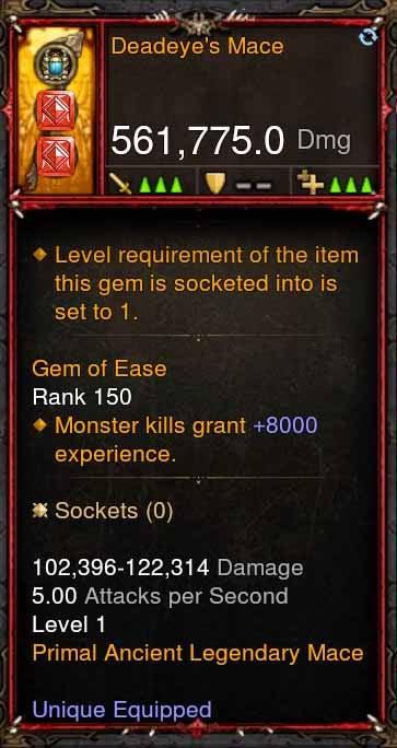 [Primal Ancient] 561k Actual DPS Deadeyes Mace Diablo 3 Mods ROS Seasonal and Non Seasonal Save Mod - Modded Items and Gear - Hacks - Cheats - Trainers for Playstation 4 - Playstation 5 - Nintendo Switch - Xbox One