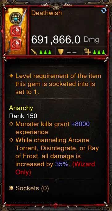 [Primal Ancient] 691k DPS DPS Death Wish - Diablo 3 Mods Store - Seasonal and non-seasonal - Modded Items and Gear for PlayStation 4, PlayStation 5, Nintendo Switch, and Xbox One