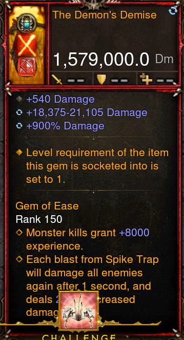 [Primal-Ethereal Infused] 1,579,000 Actual The Demons Demise 2.7.5
