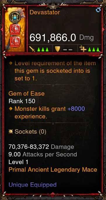 [Primal Ancient] 691k DPS Devastator - Diablo 3 Mods Store - Seasonal and non-seasonal - Modded Items and Gear for PlayStation 4, PlayStation 5, Nintendo Switch, and Xbox One