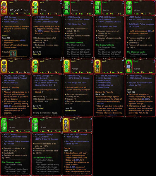 Seasonal [Primal Ancient] [Quad DPS] Diablo 3 Immortal v5 Demon Hunter Shadow Mantle gRift 150 (Magic Find, High CDR, RR) Vault Diablo 3 Mods ROS Seasonal and Non Seasonal Save Mod - Modded Items and Gear - Hacks - Cheats - Trainers for Playstation 4 - Playstation 5 - Nintendo Switch - Xbox One