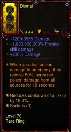 [Primal-Soulshard Infused] 100000000% Ring Dismal (Unsocketed) - Diablo 3 Mods Store - Seasonal and non-seasonal - Modded Items and Gear for PlayStation 4, PlayStation 5, Nintendo Switch, and Xbox One