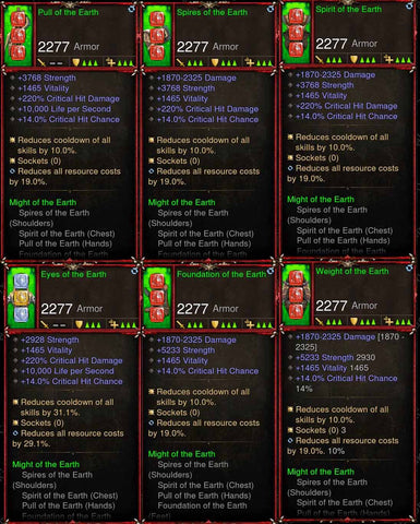 [Primal Ancient] 6x Earth Barbarian Set-Diablo 3 Mods - Playstation 4, Xbox One, Nintendo Switch