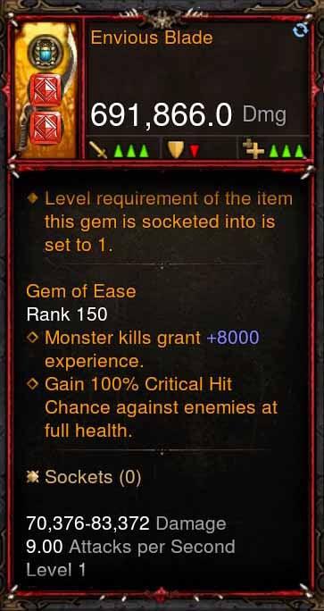 [Primal Ancient] 691k DPS Envious Blade - Diablo 3 Mods Store - Seasonal and non-seasonal - Modded Items and Gear for PlayStation 4, PlayStation 5, Nintendo Switch, and Xbox One