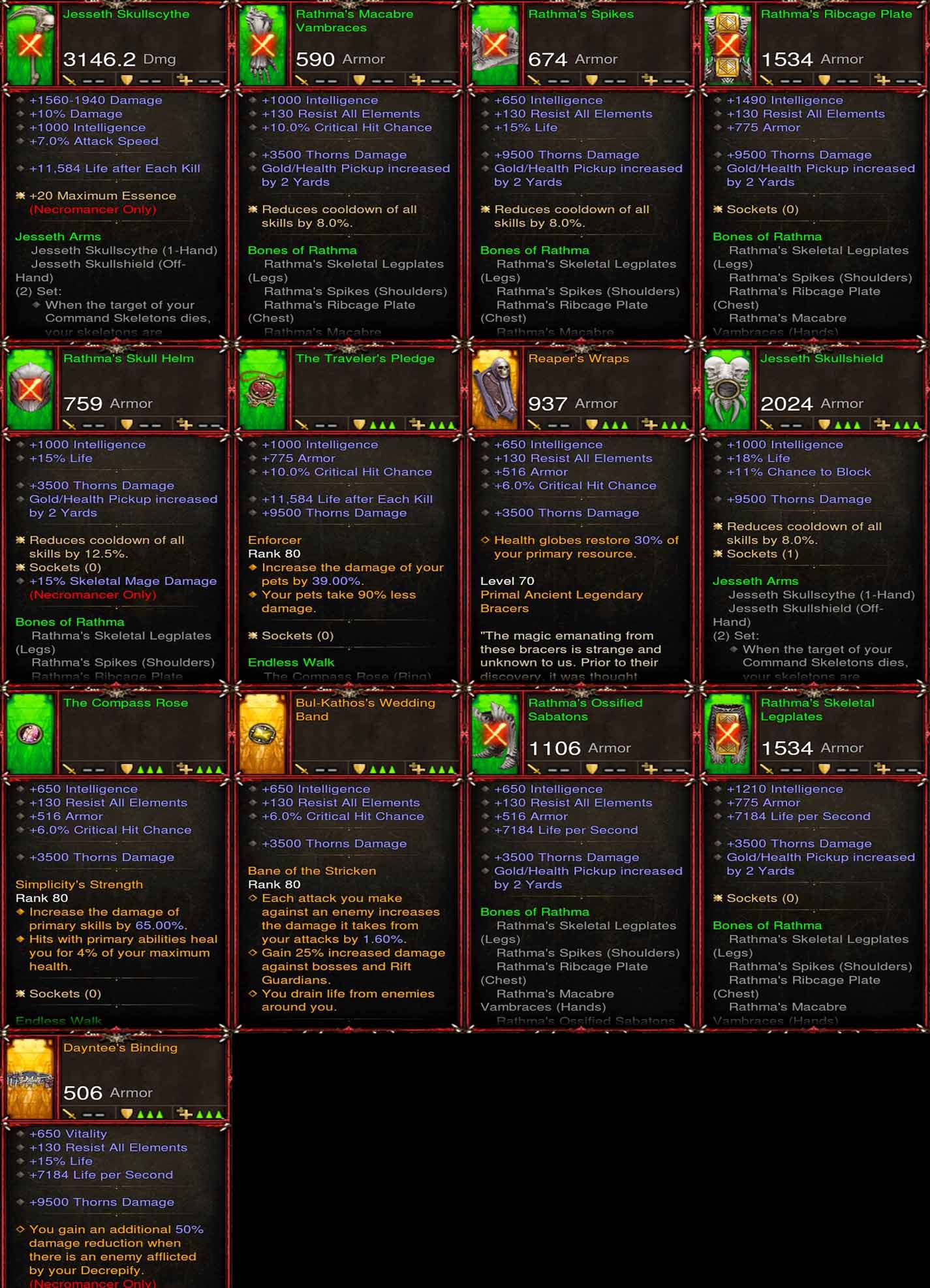[Primal Ancient] Fake Legit Rathma Set (Thorns + Pickup Radius w/S) Diablo 3 Mods ROS Seasonal and Non Seasonal Save Mod - Modded Items and Gear - Hacks - Cheats - Trainers for Playstation 4 - Playstation 5 - Nintendo Switch - Xbox One