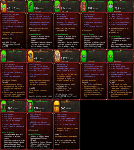 [Primal Ancient] F-Legit Akkhans Crusader Set 2.6.5 Patch Diablo 3 Mods ROS Seasonal and Non Seasonal Save Mod - Modded Items and Gear - Hacks - Cheats - Trainers for Playstation 4 - Playstation 5 - Nintendo Switch - Xbox One