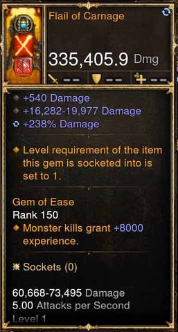 Flail of Carnage 335k Actual DPS Modded Weapon-Diablo 3 Mods - Playstation 4, Xbox One, Nintendo Switch