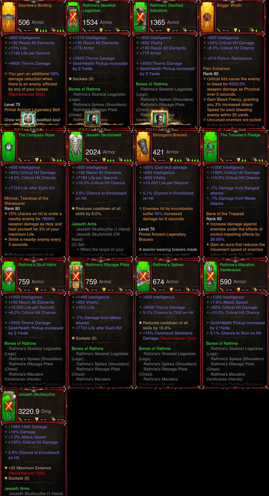 [Primal Ancient] Fake Legit Rathma's Necromancer Set (Variant 2 NSock) Diablo 3 Mods ROS Seasonal and Non Seasonal Save Mod - Modded Items and Gear - Hacks - Cheats - Trainers for Playstation 4 - Playstation 5 - Nintendo Switch - Xbox One