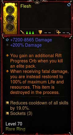 [Primal-Soulshard Infused] Immortality Ring Flesh (Unsocketed) - Diablo 3 Mods Store - Seasonal and non-seasonal - Modded Items and Gear for PlayStation 4, PlayStation 5, Nintendo Switch, and Xbox One