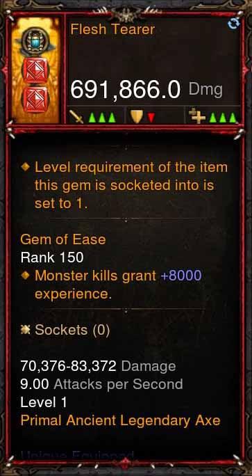 [Primal Ancient] 691k DPS Flesh Tearer - Diablo 3 Mods Store - Seasonal and non-seasonal - Modded Items and Gear for PlayStation 4, PlayStation 5, Nintendo Switch, and Xbox One