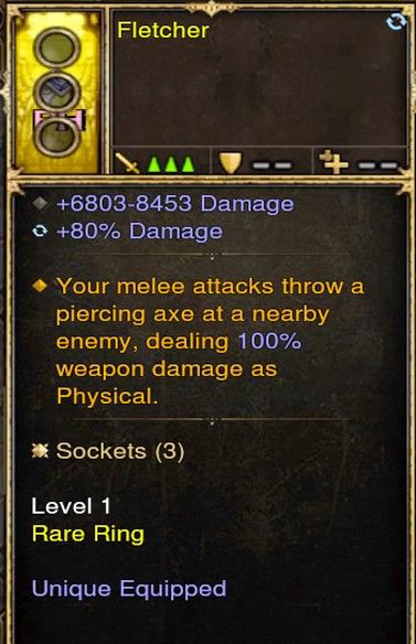 Attacks (Melee) Throw Piercing Axe 100% Damage Modded Ring (Unsocketed) Fletcher Diablo 3 Mods ROS Seasonal and Non Seasonal Save Mod - Modded Items and Gear - Hacks - Cheats - Trainers for Playstation 4 - Playstation 5 - Nintendo Switch - Xbox One