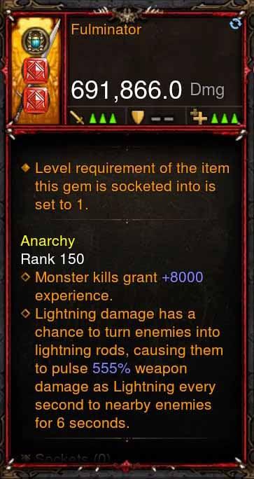 [Primal Ancient] 691k DPS Fulminator - Diablo 3 Mods Store - Seasonal and non-seasonal - Modded Items and Gear for PlayStation 4, PlayStation 5, Nintendo Switch, and Xbox One