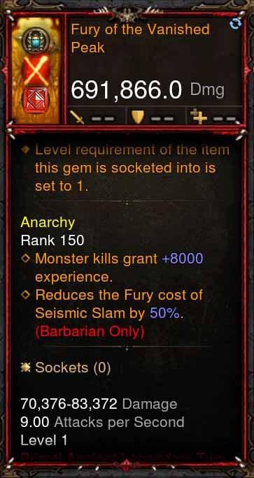 [Primal Ancient] 691k DPS Fury of the Vanished Peak - Diablo 3 Mods Store - Seasonal and non-seasonal - Modded Items and Gear for PlayStation 4, PlayStation 5, Nintendo Switch, and Xbox One