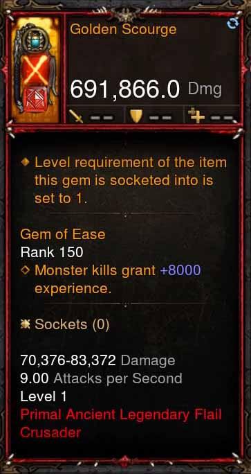 [Primal Ancient] 691k DPS Golden Scourge - Diablo 3 Mods Store - Seasonal and non-seasonal - Modded Items and Gear for PlayStation 4, PlayStation 5, Nintendo Switch, and Xbox One