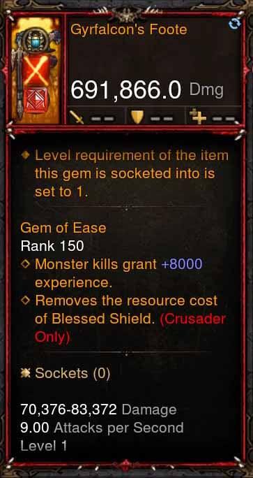 [Primal Ancient] 691k DPS Gyrfalcons Foote - Diablo 3 Mods Store - Seasonal and non-seasonal - Modded Items and Gear for PlayStation 4, PlayStation 5, Nintendo Switch, and Xbox One