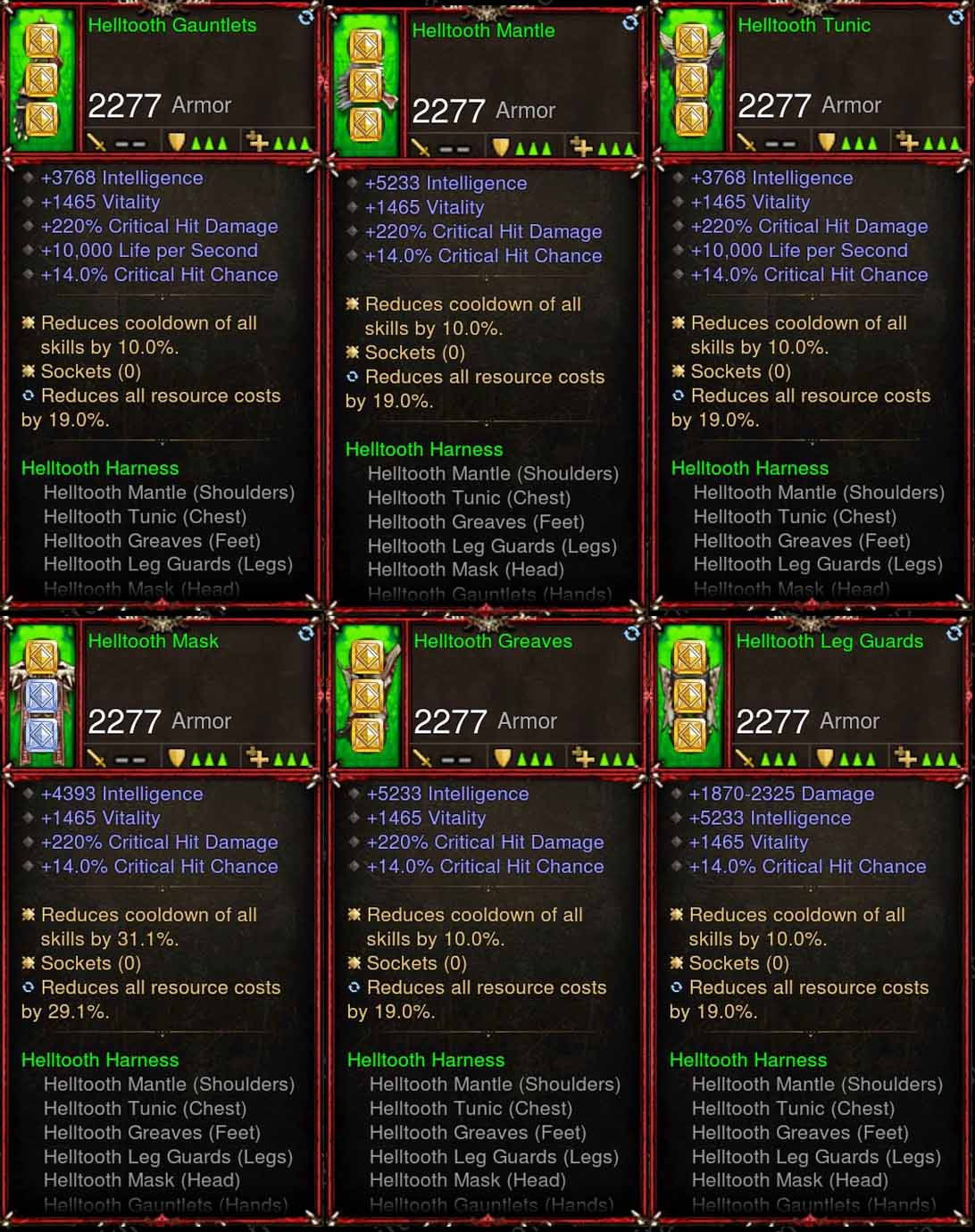 [Primal Ancient] 6x Helltooth Witch Doctor Set Diablo 3 Mods ROS Seasonal and Non Seasonal Save Mod - Modded Items and Gear - Hacks - Cheats - Trainers for Playstation 4 - Playstation 5 - Nintendo Switch - Xbox One