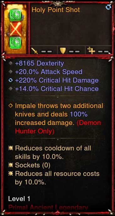 [Primal Ancient] 2.6.9 Holy Point Shot Quiver Diablo 3 Mods ROS Seasonal and Non Seasonal Save Mod - Modded Items and Gear - Hacks - Cheats - Trainers for Playstation 4 - Playstation 5 - Nintendo Switch - Xbox One