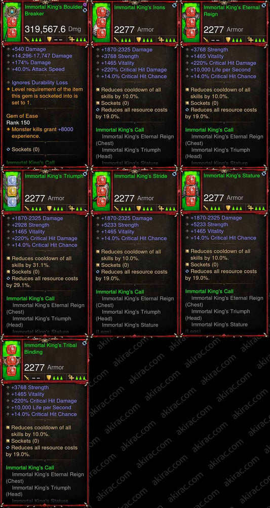 [Primal Ancient] 7x Diablo 3 Immortal Kings Barbarian Set Diablo 3 Mods ROS Seasonal and Non Seasonal Save Mod - Modded Items and Gear - Hacks - Cheats - Trainers for Playstation 4 - Playstation 5 - Nintendo Switch - Xbox One