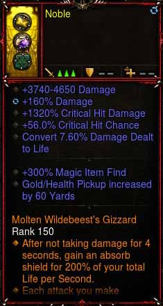 [Primal Ancient] 1-70 Immortal Modded Ring 1320% CHD, 56% CC, 7% Leech, 300% MF, 60 PR Noble Diablo 3 Mods ROS Seasonal and Non Seasonal Save Mod - Modded Items and Gear - Hacks - Cheats - Trainers for Playstation 4 - Playstation 5 - Nintendo Switch - Xbox One