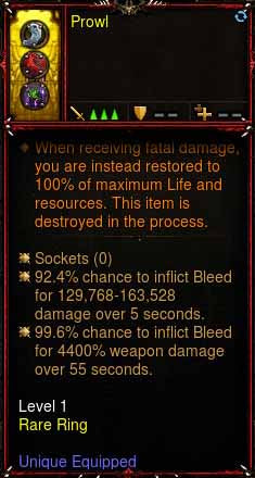 [Primal Ancient] 1-70 Immortal Modded Ring 11k-13k Damage + 96% to Bleed Damage x2 Prowl Prowl Diablo 3 Mods ROS Seasonal and Non Seasonal Save Mod - Modded Items and Gear - Hacks - Cheats - Trainers for Playstation 4 - Playstation 5 - Nintendo Switch - Xbox One