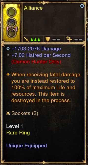 Level 1 Diablo 3 Immortal Modded Ring 7.02 Hatred Per Second (Unsocketed) Alliance - Diablo 3 Mods Store - Seasonal and non-seasonal - Modded Items and Gear for PlayStation 4, PlayStation 5, Nintendo Switch, and Xbox One