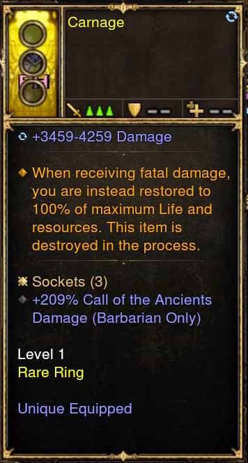 Level 1 Diablo 3 Immortal Modded Ring 209% Call of Ancients Damage (Unsocketed) Carnage Diablo 3 Mods ROS Seasonal and Non Seasonal Save Mod - Modded Items and Gear - Hacks - Cheats - Trainers for Playstation 4 - Playstation 5 - Nintendo Switch - Xbox One