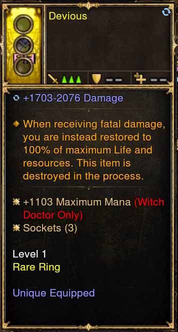 Level 1 Diablo 3 Immortal Modded Ring +1103 Maximum Mana (Unsocketed) Devious Diablo 3 Mods ROS Seasonal and Non Seasonal Save Mod - Modded Items and Gear - Hacks - Cheats - Trainers for Playstation 4 - Playstation 5 - Nintendo Switch - Xbox One