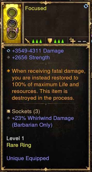 Level 1 Diablo 3 Immortal Modded Ring 2.6k STR, 23% WhirlWind Damage (Unsocketed) Focused Diablo 3 Mods ROS Seasonal and Non Seasonal Save Mod - Modded Items and Gear - Hacks - Cheats - Trainers for Playstation 4 - Playstation 5 - Nintendo Switch - Xbox One