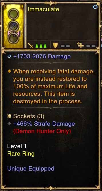 Level 1 Diablo 3 Immortal Modded Ring +466% Strafe Damage (Unsocketed) Immaculate Diablo 3 Mods ROS Seasonal and Non Seasonal Save Mod - Modded Items and Gear - Hacks - Cheats - Trainers for Playstation 4 - Playstation 5 - Nintendo Switch - Xbox One
